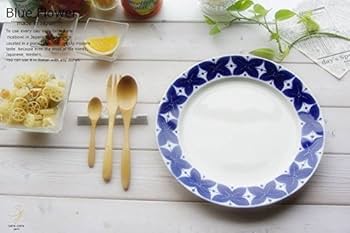 Amazon.co.jp: 藍ブルー フラワー ディナープレート お料理 大皿 食器